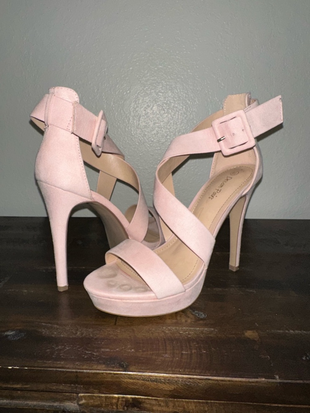 Dior Blush Pink Strappy Platform Stiletto Heels